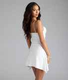 Shine with confidence, elegance, and standout style in the Set The Vibe Asymmetric A-Line Mini Dress—a white graduation dress designed with a fresh silhouette and the latest trends.