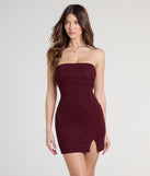 Disco Queen Strapless Glitter Mini Dress