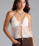 From bold to effortless, the Unforgettable Babe Sheer Lace Crop Top lets you define your vibe with white tops that speak your style.