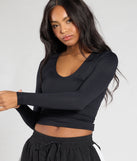 From bold to effortless, the Start With The Basic V-Neck Crop Top lets you define your vibe with black tops that speak your style.