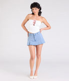 Stay on-trend this season with the Lookin' Cute Bow-Trim Cutout Top in white, a must-have for creating stylish and effortless summer outfits for women.