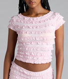 Summer Spice Lace-Up Ruffle Crop Top