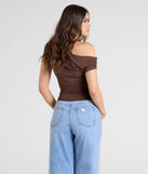 With its midriff cut and trend-forward fit, the Flirty Style One Shoulder Crop Top is a brown crop top made to pair with skirts, denim, or whatever vibe you're feeling this season.