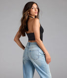 Gorgeous Night Lace Trim Corset Halter Top