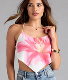 Get Your Flirt On Floral Open Back Crop Top