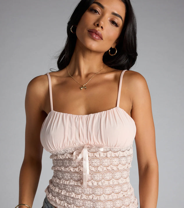 Sweet Talk Bow Lace Cami Top | Windsor Sweet Talk Bow Lace Cami Top | Windsor