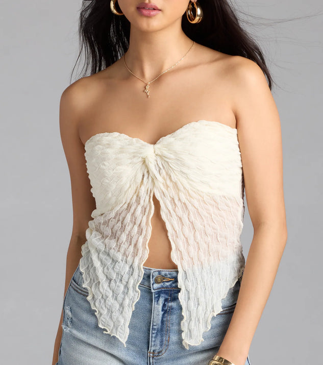 Hot To Go Strapless Slit Crop Top | Windsor Hot To Go Strapless Slit Crop Top | Windsor