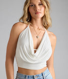 All This Love Cowl Halter Crop Top