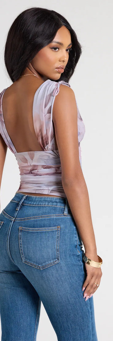 From bold to effortless, the Taking The Plunge Floral Mesh Crop Top lets you define your vibe with gray tops that speak your style.