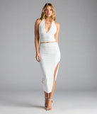 Flirty Ways Halter Lace Trim Crop Top