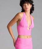 Serve effortless style and scroll-stopping energy in the Total Doll Halter Crop Top, part of a pink matching clothing set that does the work for you with bold, polished vibes from top to bottom.