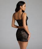 Sultry Eye Candy Floral Velvet Mesh Bustier