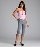From bold to effortless, the Love For Bows Strapless Ponte Crop Top lets you define your vibe with pink tops that speak your style.