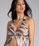 All The Attention Abstract Split Crop Top