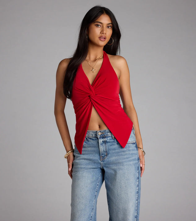 Windsor Routinely Cute Halter Knot Crop Top Sale