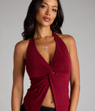 Routinely Cute Halter Knot Crop Top