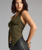 Complete your look with the Routinely Cute Halter Knot Crop Top, a trendy top that’s ready to pair with anything in your fall rotation.