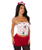 Queen Of Hearts Satin Corset Top