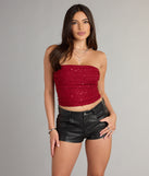 Shine Bright Sequin Beaded Crop Top
