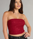 Shine Bright Sequin Beaded Crop Top