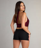 Party Diva Cropped Rhinestone Halter Top