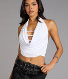 Sultry Sweet Cowl Neck Crop Top