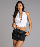Sultry Sweet Cowl Neck Crop Top