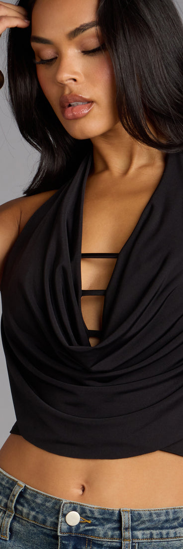 Weekend Crush Cowl Neck Crop Top