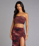 Blooming Allure Floral Mesh Cutout Tube Top