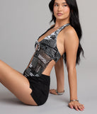 Extra Edition Newspaper Print Halter Top