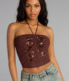 Afterglow Sequin Halter Crop Top