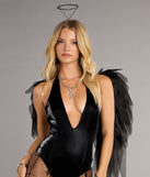 Midnight Mischief Plunge Bodysuit
