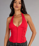 Hot Streak Lace Up Corset Top