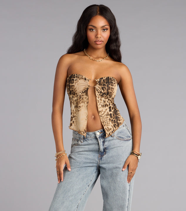 Untamed Flirt Leopard Print Mesh Tube Top