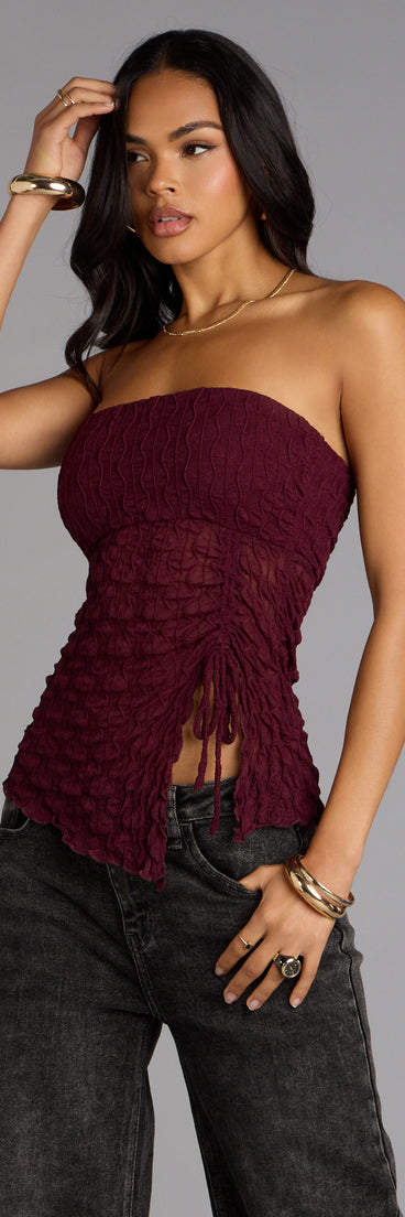 Trendy women’s tops, like the Trendy Era Sheer Mesh Tube Top, bring effortless style for fall layering, lounging, or going out.