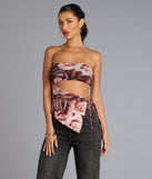 Floral Cutie Mesh Asymmetrical Top