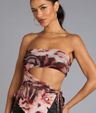 Floral Cutie Mesh Asymmetrical Top