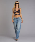 Fierce Moves Abstract Print Cutout Halter Top