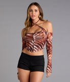 Wild Streak Cold Shoulder Crop Top