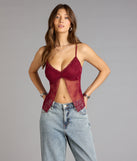 Trendy women’s tops, like the Delicate Dreams Lace Trim Floral Slit Crop Top, bring effortless style for fall layering, lounging, or going out.