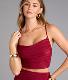 Chic Allure Cowl Neck Crop Top