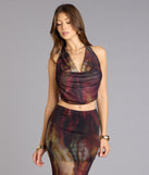 Night Out Muse Abstract Print Halter Top