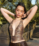 Untamed Heat Plunge Halter Top