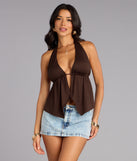 Dazzle Factor Rhinestone Halter Crop Top