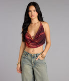 Bold Flow Cowl Halter Crop Top