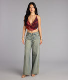 Bold Flow Cowl Halter Crop Top