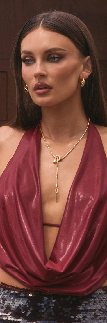 Play It Bold Faux Leather Crop Top