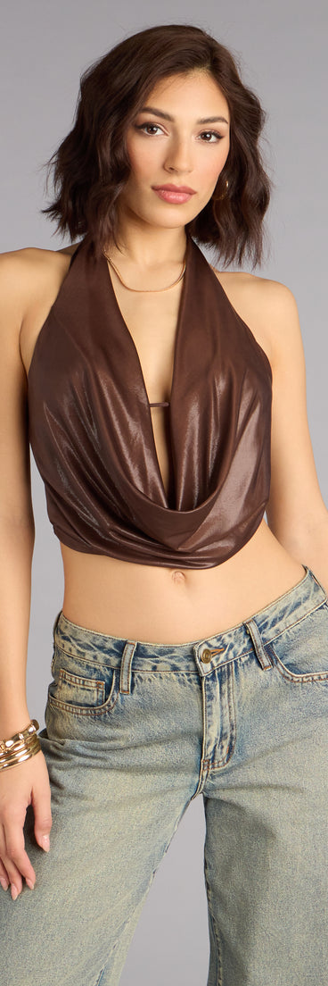 Play It Bold Faux Leather Crop Top