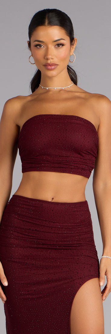 Starlet Status Rhinestone Mesh Tube Top