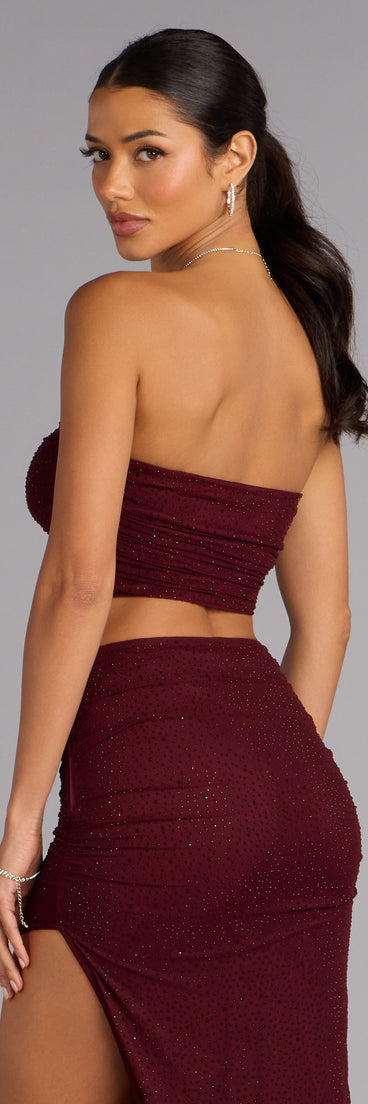 Starlet Status Rhinestone Mesh Tube Top